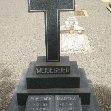 MEISEGEIER Friedrich 1915-1994 &amp; Martha 1917-1994