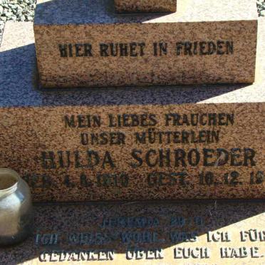 SCHROEDER Hulda 1910-1969
