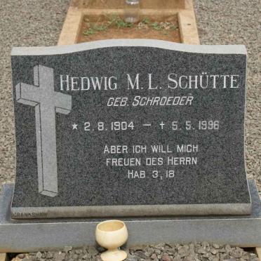 SCHÜTTE Hedwig M.L. nee SCHROEDER 1904-1996