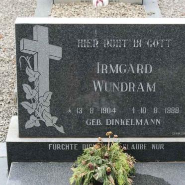 WUNDRAM Irmgard nee DINKELMANN 1904-1988