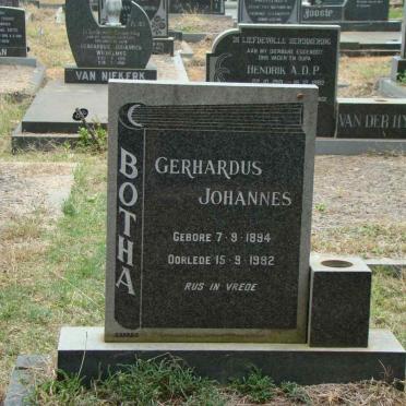 BOTHA Gerhardus Johannes 1894-1982