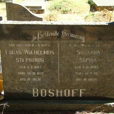 BOSHOFF Lucas Wilhelmus Stephanus 1887-1972 &amp; Susanna Sophia 1897-1978