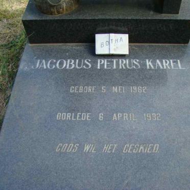 BOTHA Jacobus Petrus Karel 1962-1982