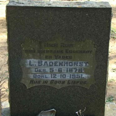 BADENHORST L. 1878-1951