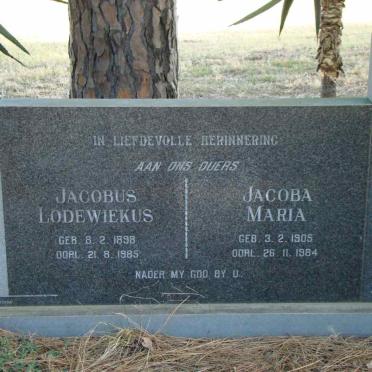BOTHA Jacobus Lodewiekus 1898-1985 &amp; Jacoba Maria 1905-1984