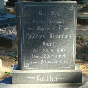 BOTHA Andries J.G. 1917- &amp; Anna Christina 1918-1982 