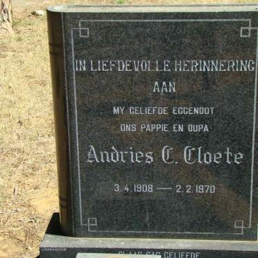 CLOETE Andries C. 1908-1970