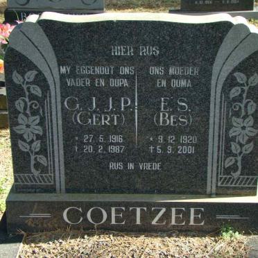 COETZEE G.J.J.P 1916-1987 &amp; E.S. 1920-2001