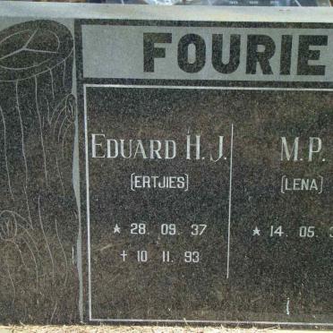 FOURIE Eduard H.J. 1937-1993 &amp; M.P. 1938-