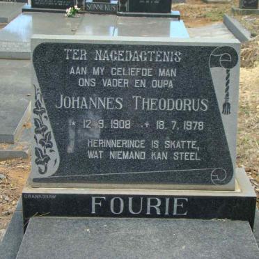 FOURIE Johannes Theodorus 1908-1978