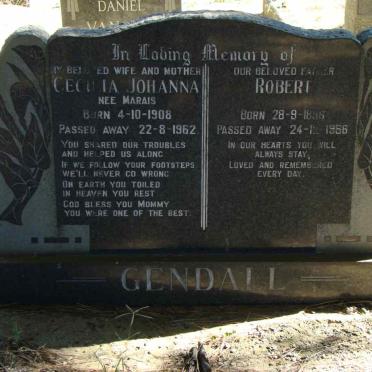 GENDALL Robert 1896-1966 &amp; Cecilia Johanna MARAIS 1908-1962