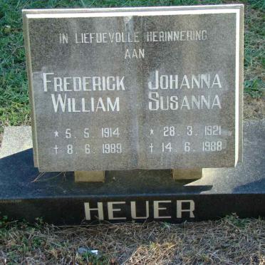 HEUER Frederick William 1914-1989 &amp; Johanna Susanna 1921-1988