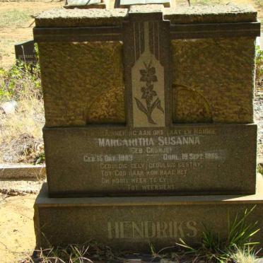 HENDRIKS Margaritha Susanna nee CRONJE 1903-1955