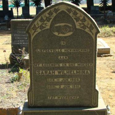 HUMAN Sarah Wilhelmina 1908-1951