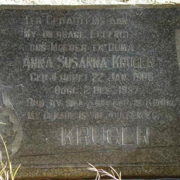 KRUGER Anna Susanna nee LUBBE 1906-1957