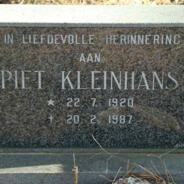 KLEINHANS Piet 1920-1987