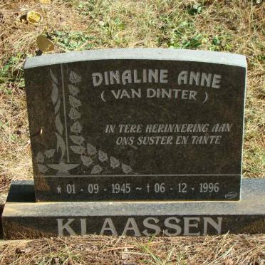 KLAASSEN Dinaline Anne nee VAN DINTER 1945-1996