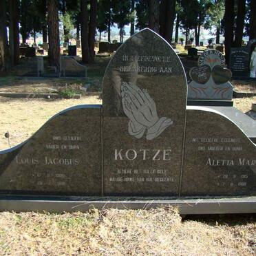KOTZE Louis Jacobus 1906-1989 &amp; Aletta Maria 1915-1988