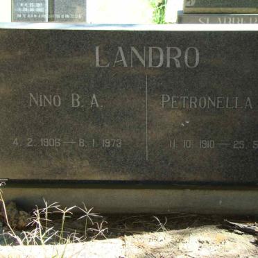LANDRO Nino B.A. 1906-1973 &amp; Petronella M.A. 1910-1973