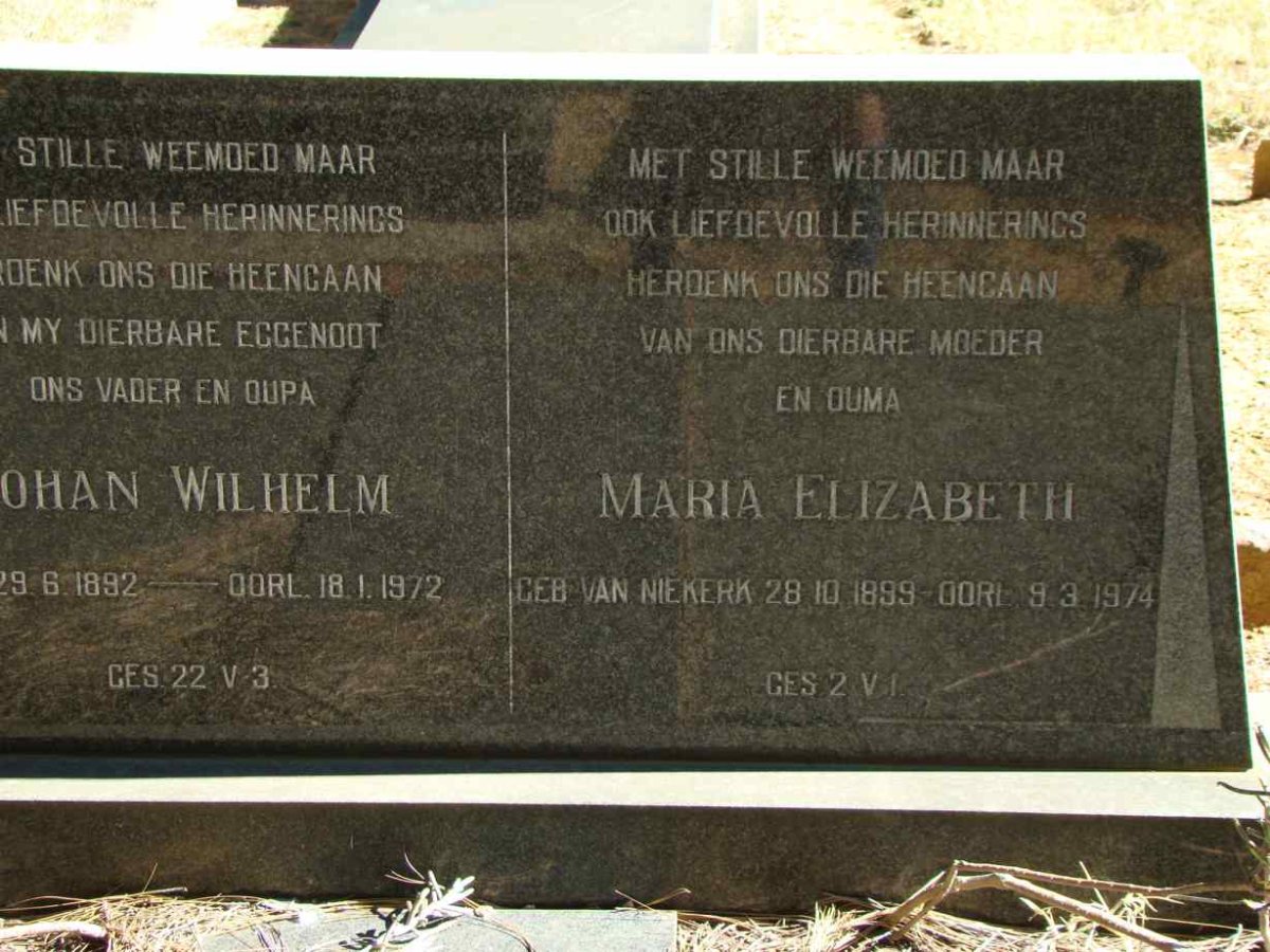 LAUBSCHER Johan Wilhelm 1892-1972 &amp; Maria Elizabeth VAN NIEKERK 1899-1974