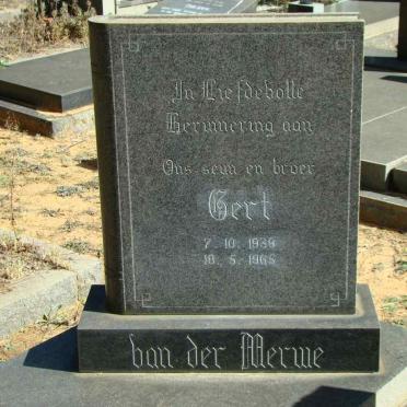 MERWE Gert, van der 1939-1965