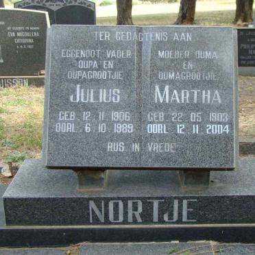 NORTJE Julius 1906-1989 &amp; Martha 1903-2004
