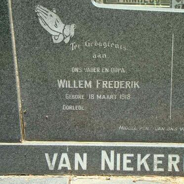 NIEKERK Willem Frederik, van 1918-