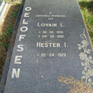 OELOFSEN Lovain L. 1926-1992 &amp; Hester I. 1929-