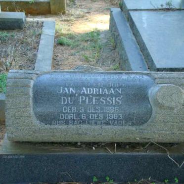 PLESSIS Jan Adriaan, du 1886-1963