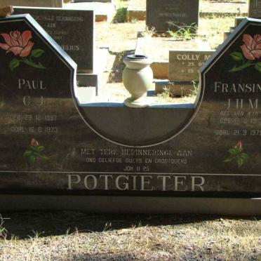 POTGIETER Paul C.J. 1897-1973 &amp; Fransina J.H.M. VAN WYK 1918-1975