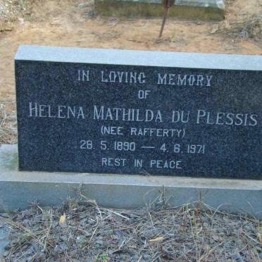 PLESSIS Helena Mathilda, du nee RAFFERTY 1890-1971