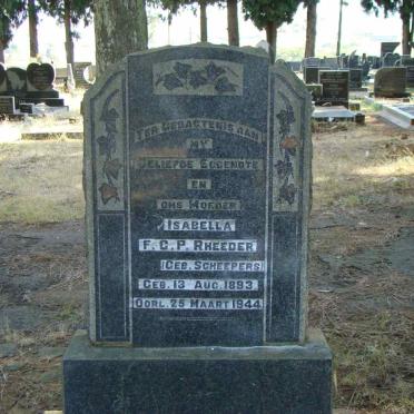 RHEEDER Isabella F.C.P. nee SCHEEPERS 1893-1944