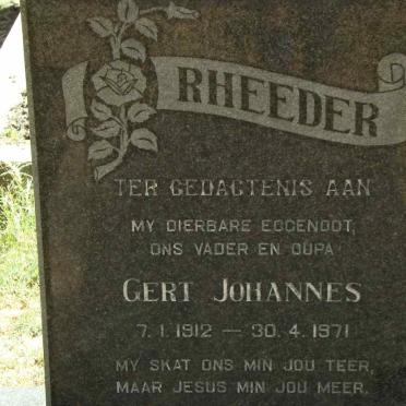 RHEEDER Gert Johannes 1912-1971