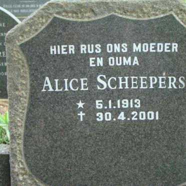 SCHEEPERS Alice 1913-2001