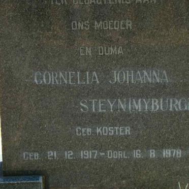STEYN Cornelia Johanna formerly MYBURGH nee KOSTER 1917-1978