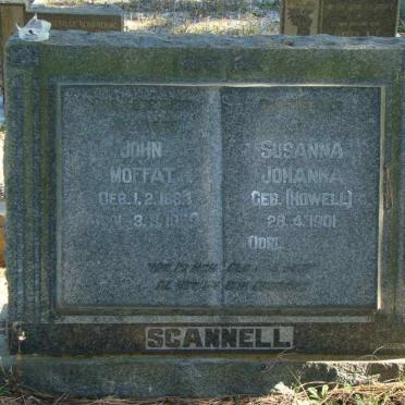 SCANNELL John Moffat 1884-1959 &amp; Susanna Johanna HOWELL 1901-
