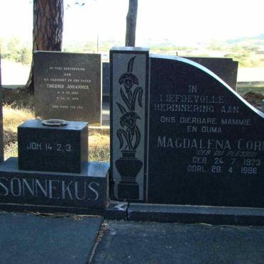 SONNEKUS Gert Christoffel 1919-1977 &amp; Magdalena Cornelia DU PLESSIS 1923-1996 