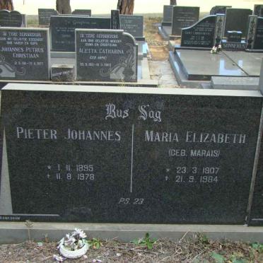 THIART Pieter Johannes 1895-1978 &amp; Maria Elizabeth MARAIS 1907-1984