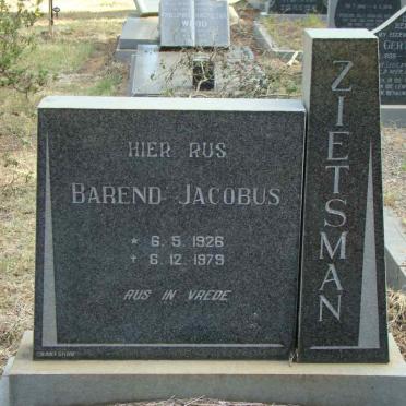 ZIETSMAN Barend Jacobus 1926-1979