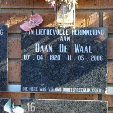 WAAL Daan, de 1920-2006