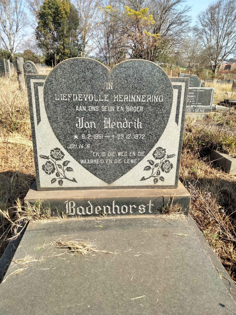 BADENHORST Jan Hendrik 1951-1972