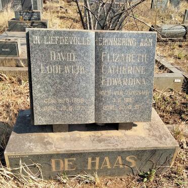 HAAS David Lodewijk, de 1889-1971 & Elizabeth Catherine Edwardina VAN ZUYDAM 1897-1971