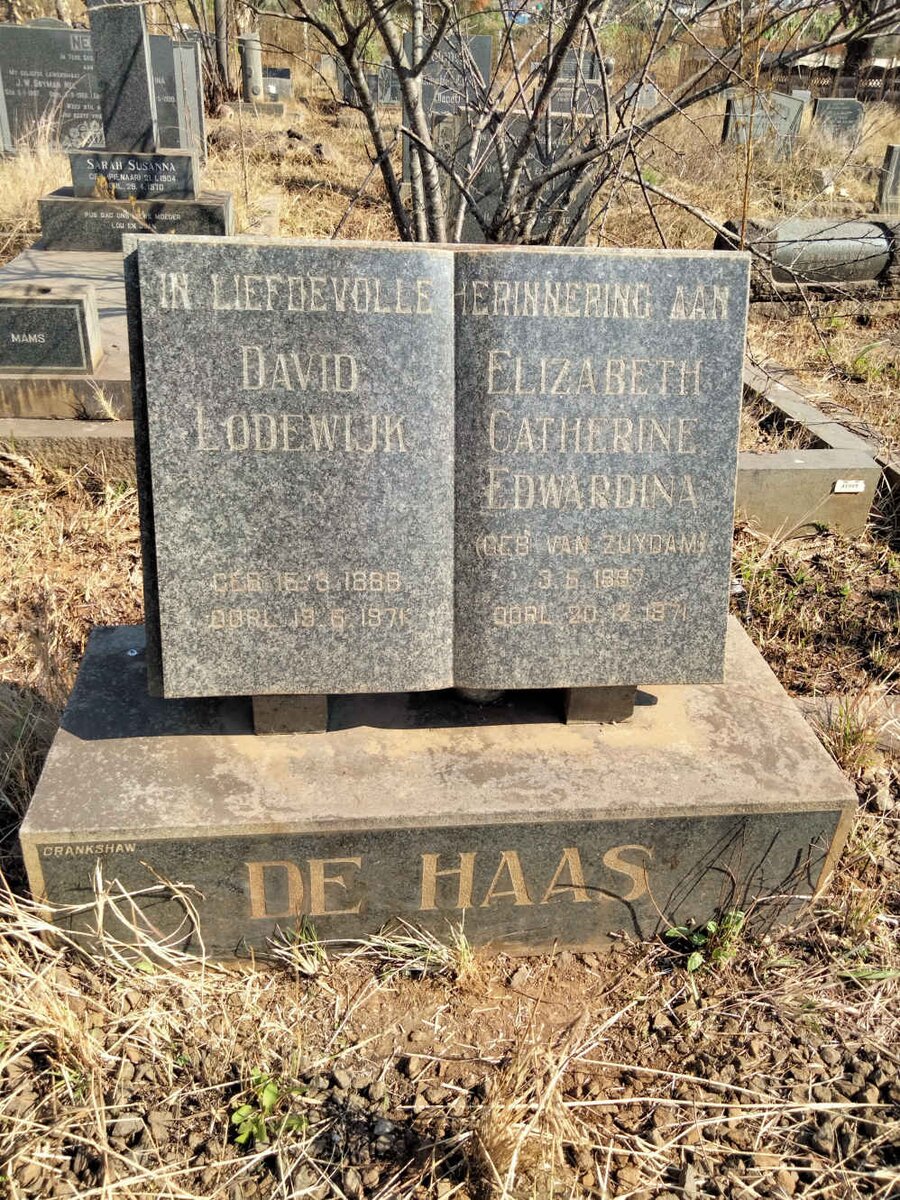 HAAS David Lodewijk, de 1889-1971 & Elizabeth Catherine Edwardina VAN ZUYDAM 1897-1971