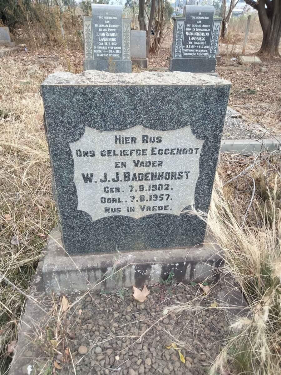 BADENHORST W.J.J. 1902-1957