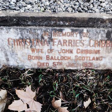 CRIBBINS Christina Farries -1931