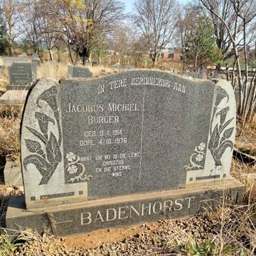 BADENHORST Jacobus Michiel Burger 1914-1976