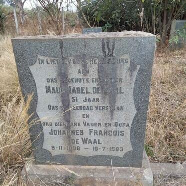WAAL Johannes Francois, de 1898-1983 & Maud Mabel