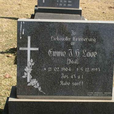 LAUE Emmie I.H. nee PAUL 1904-1993