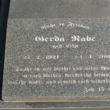 RABE Gerda nee LILJE 1921-2002