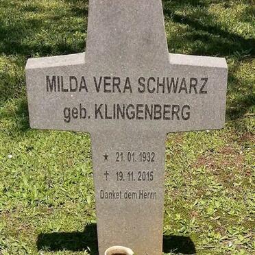 SCHWARZ Milda Vera nee KLINGENBERG 1932-2015
